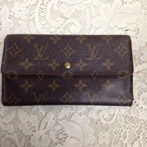Louis Vuitton, Brown Mono, Tri-Fold Long Wallet